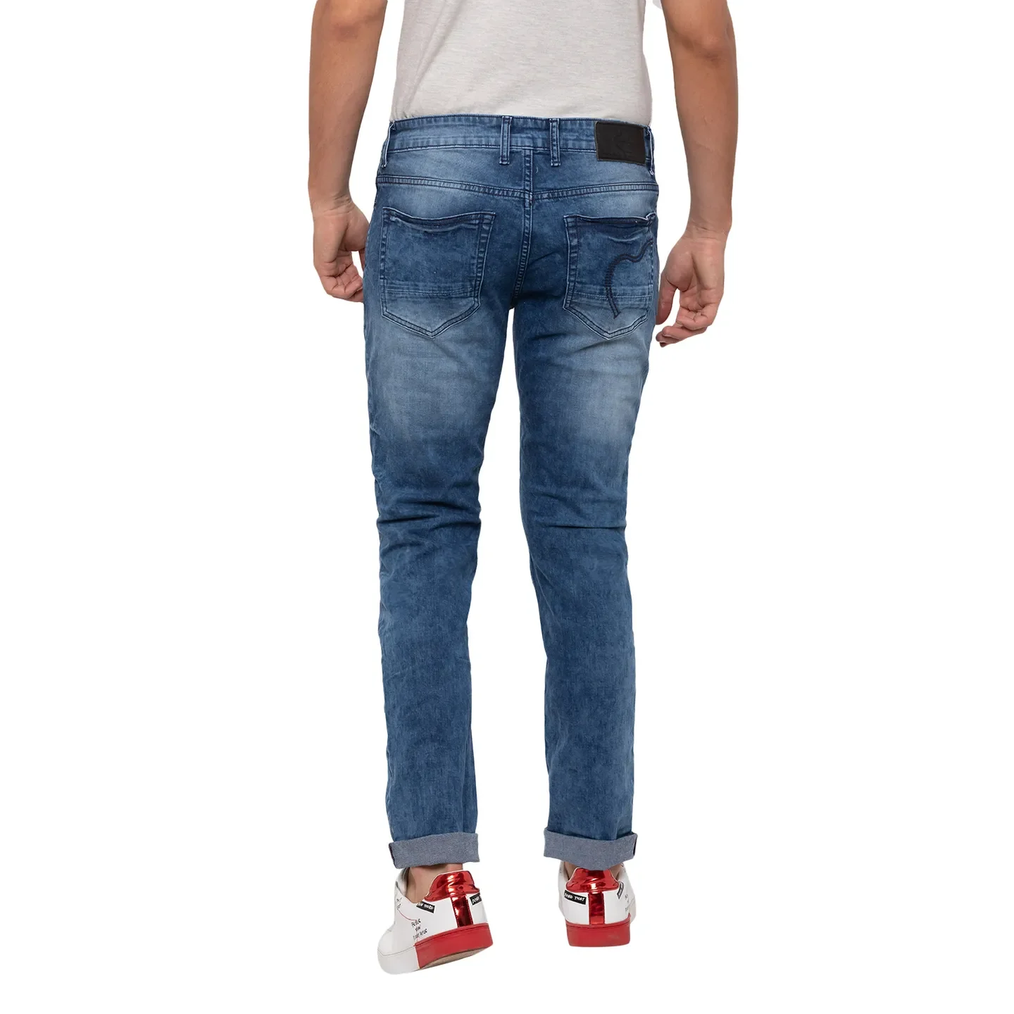 Blue Skinny Straight Fit Men's Denims by Being Human Clothing - Image 3