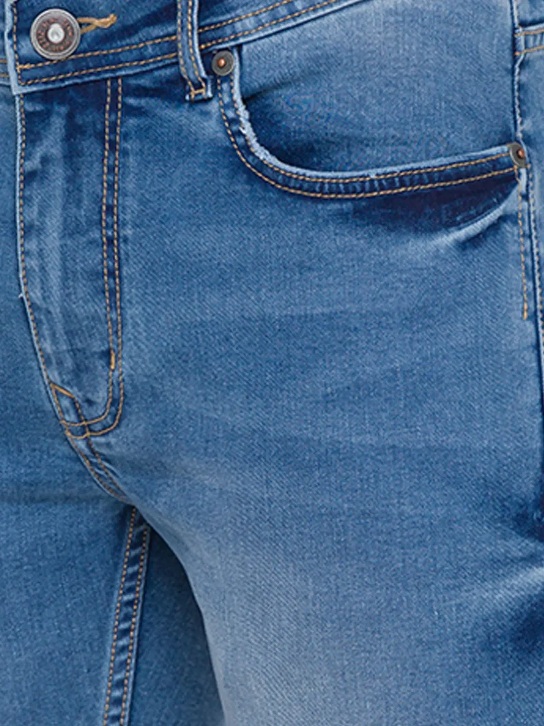 Blue Skinny Straight Fit Men's Denims by Being Human Clothing - Image 4