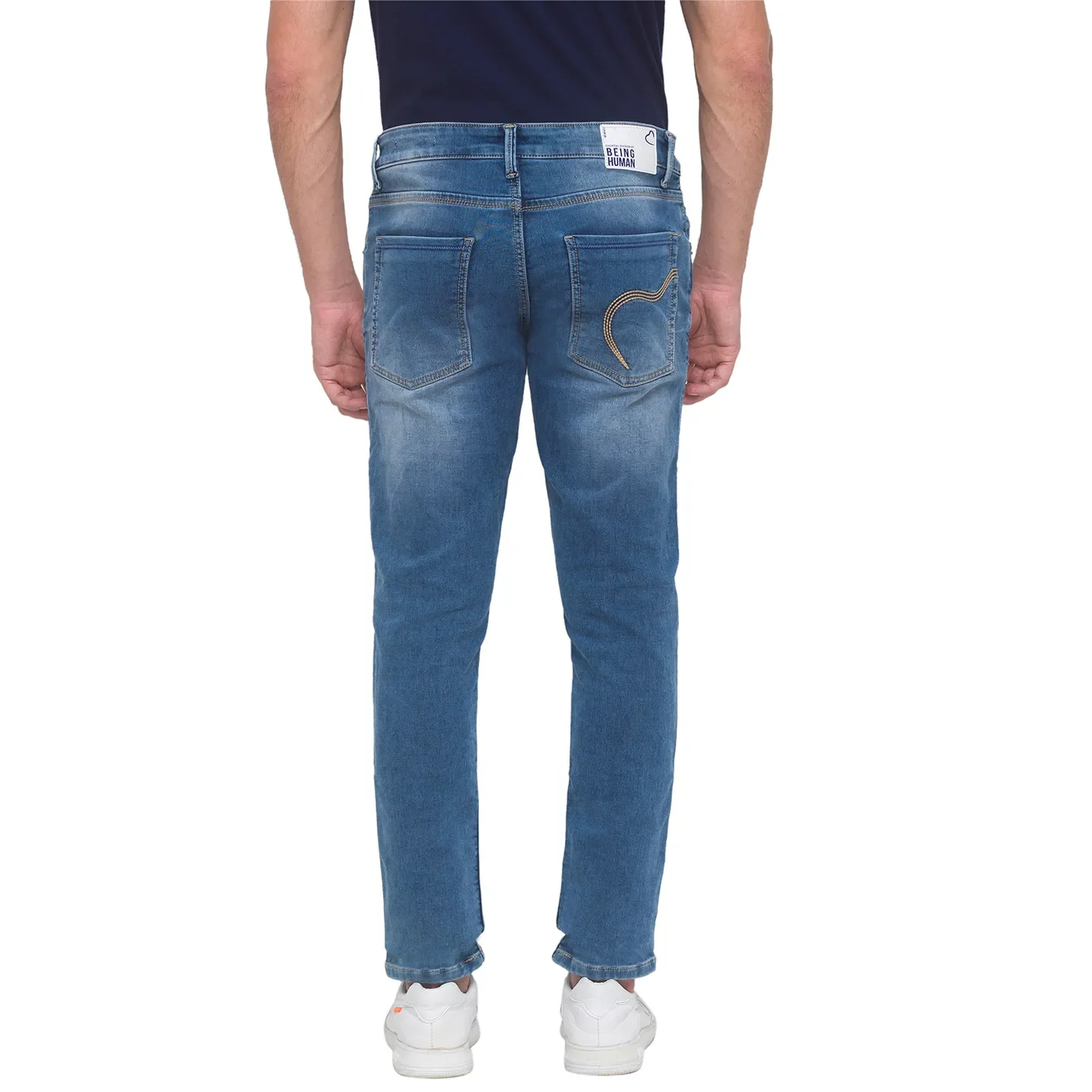 Blue Skinny Straight Fit Men's Denims by Being Human Clothing