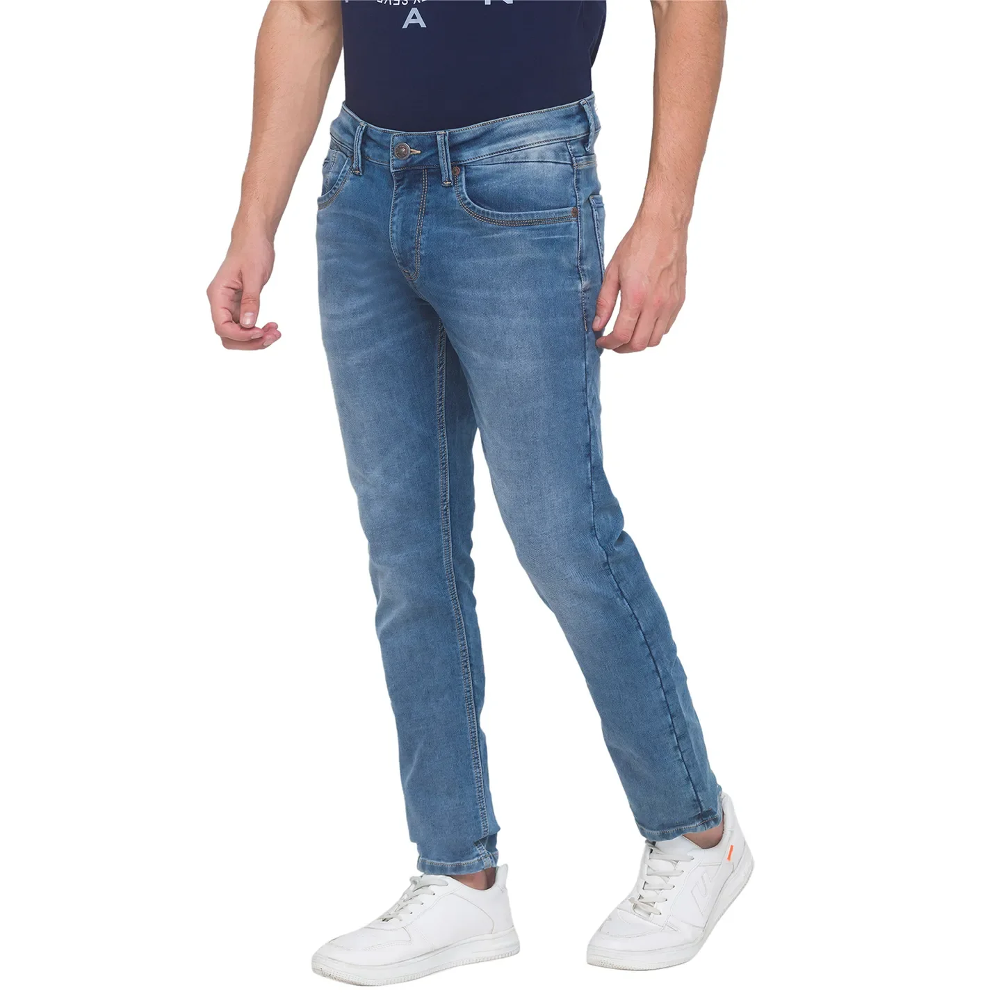 Blue Skinny Straight Fit Men's Denims by Being Human Clothing - Image 2