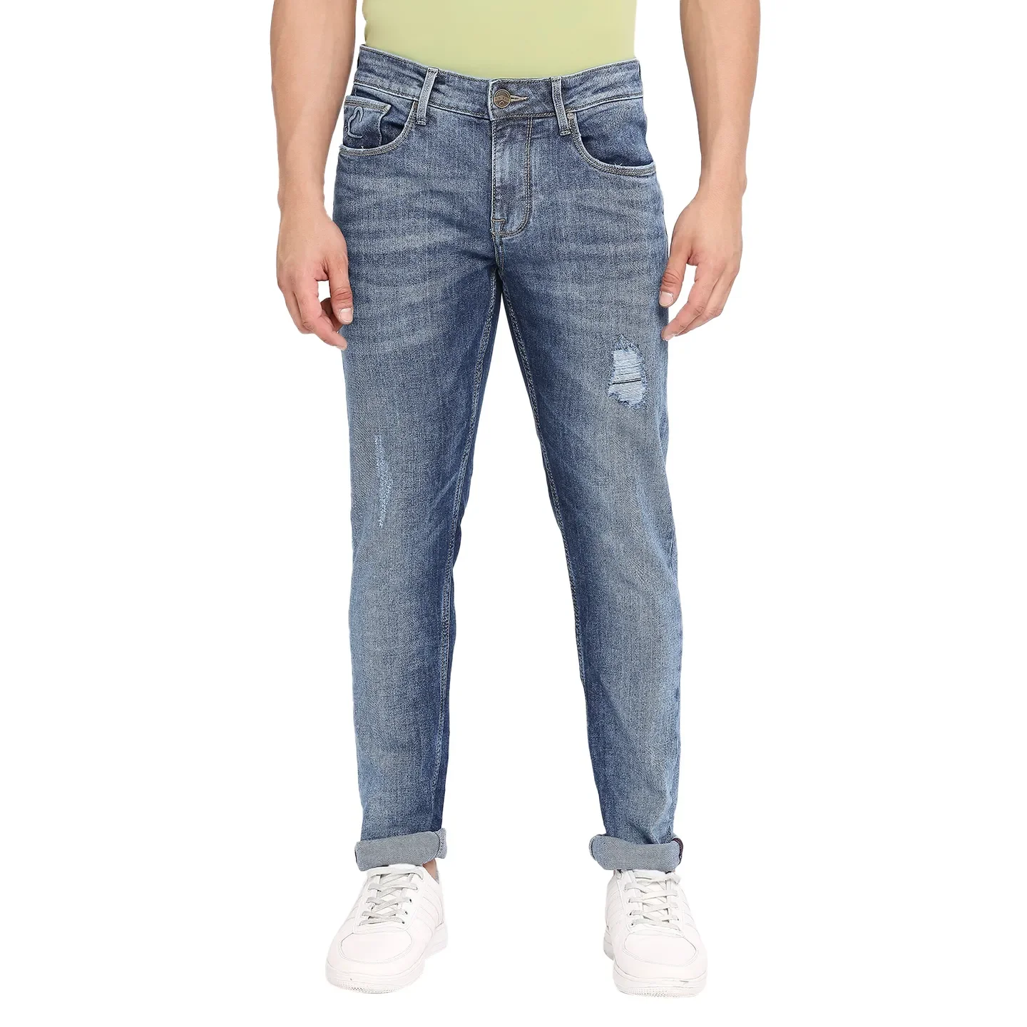 Blue Skinny Straight Fit Men's Denims by Being Human Clothing