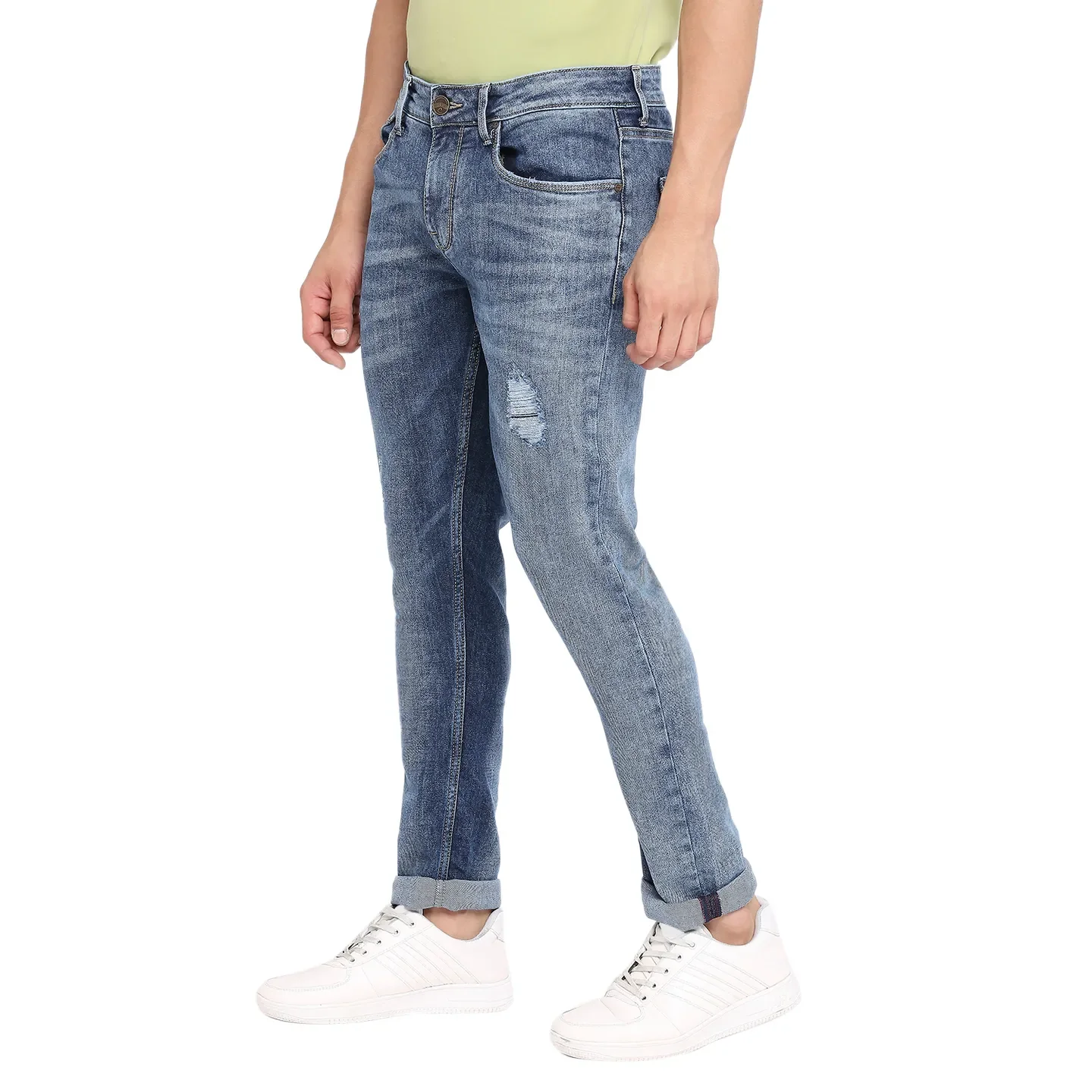 Blue Skinny Straight Fit Men's Denims by Being Human Clothing - Image 2