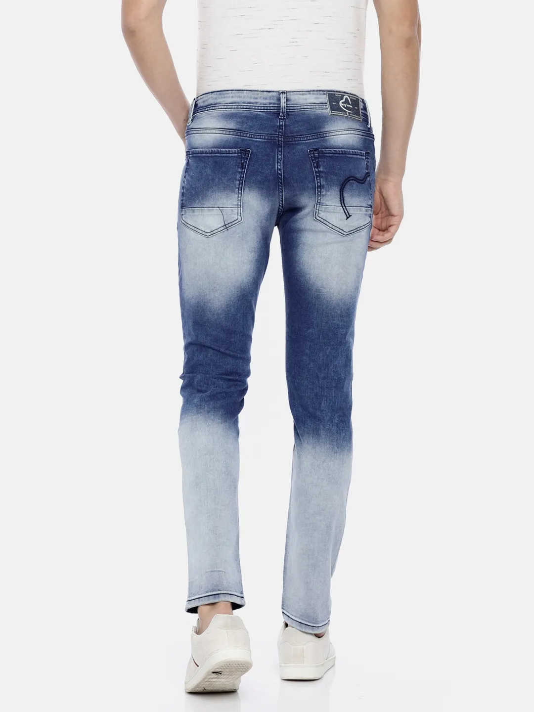 Light Blue Skinny Fit Denims For Men By Being Human Clothing - Image 3