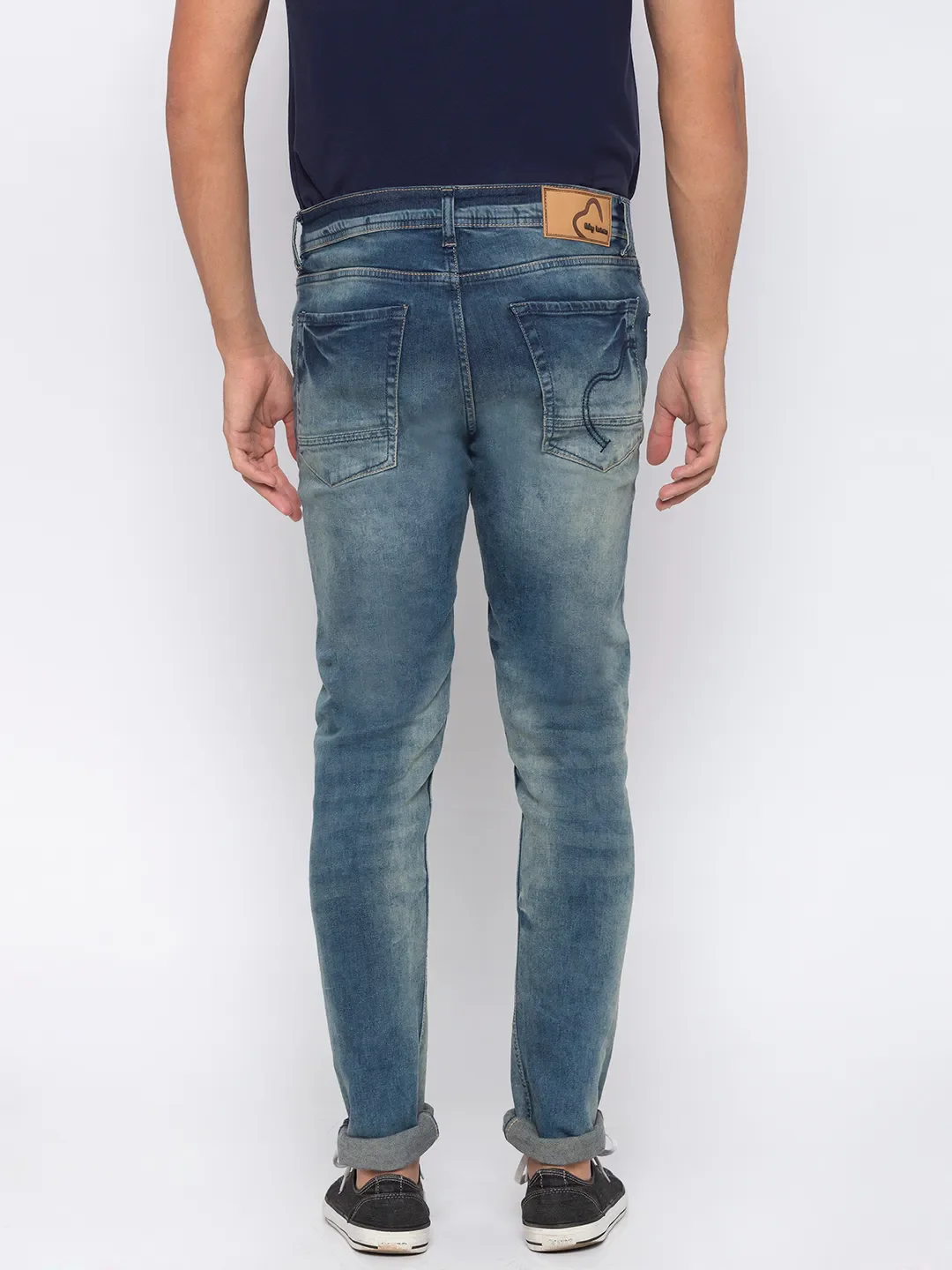 Blue Skinny Straight Fit Men's Denims by Being Human Clothing - Image 3