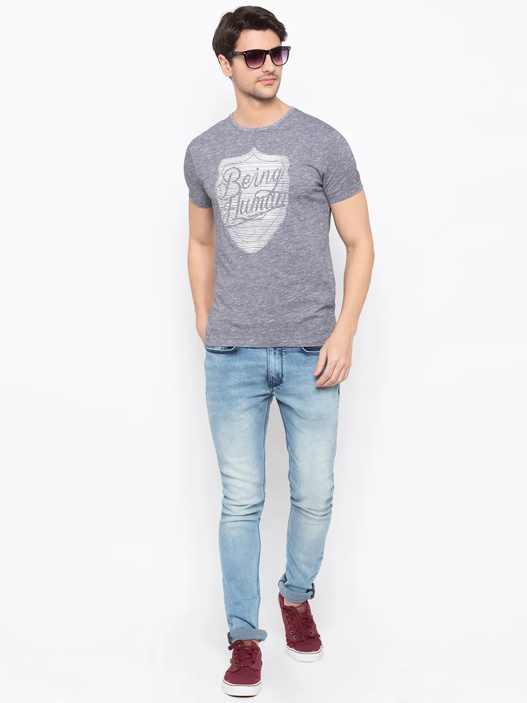 Blue Skinny Straight Fit Men's Denims by Being Human Clothing - Image 6