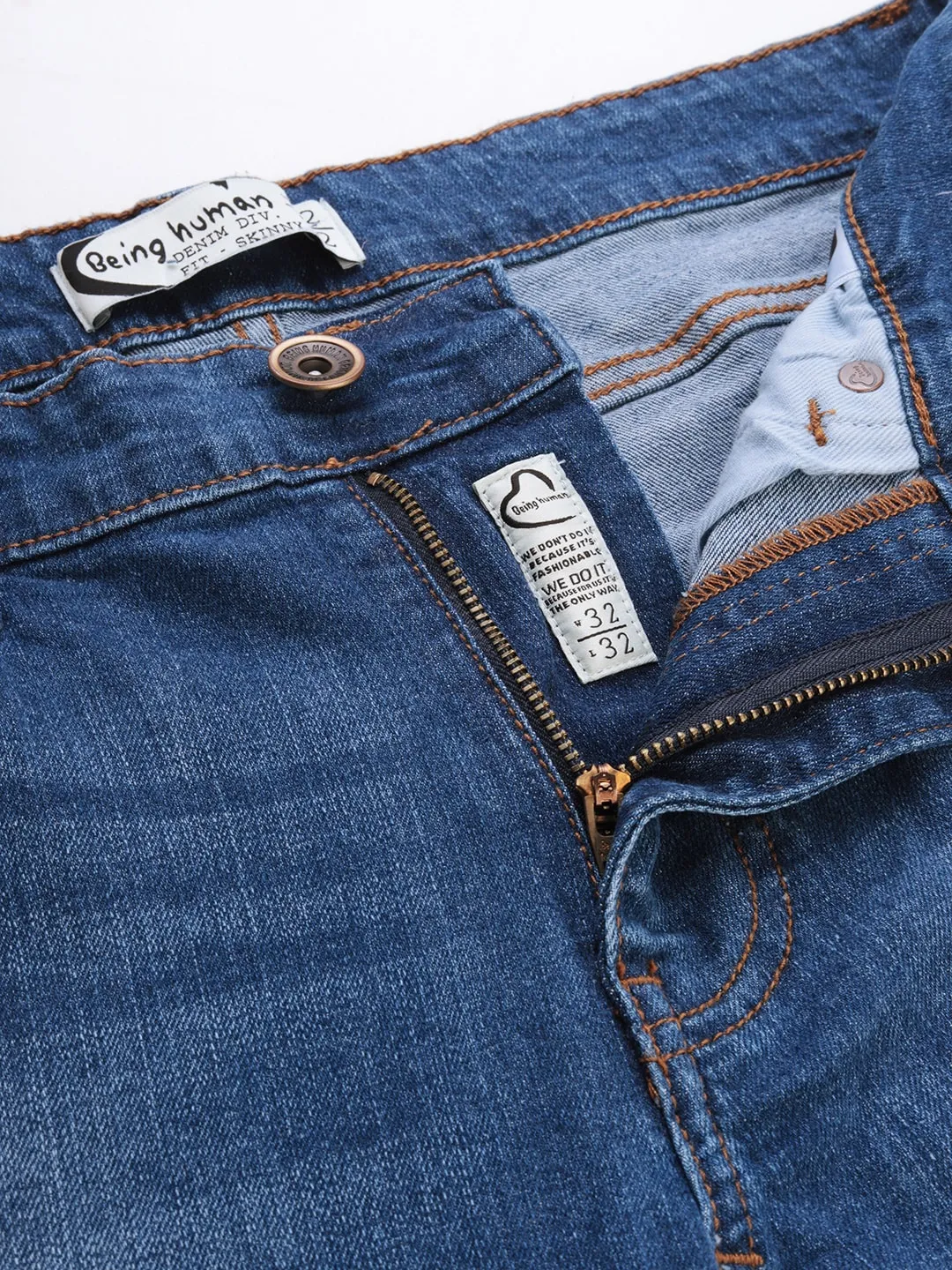 Blue Skinny Straight Fit Men's Denims by Being Human Clothing - Image 5