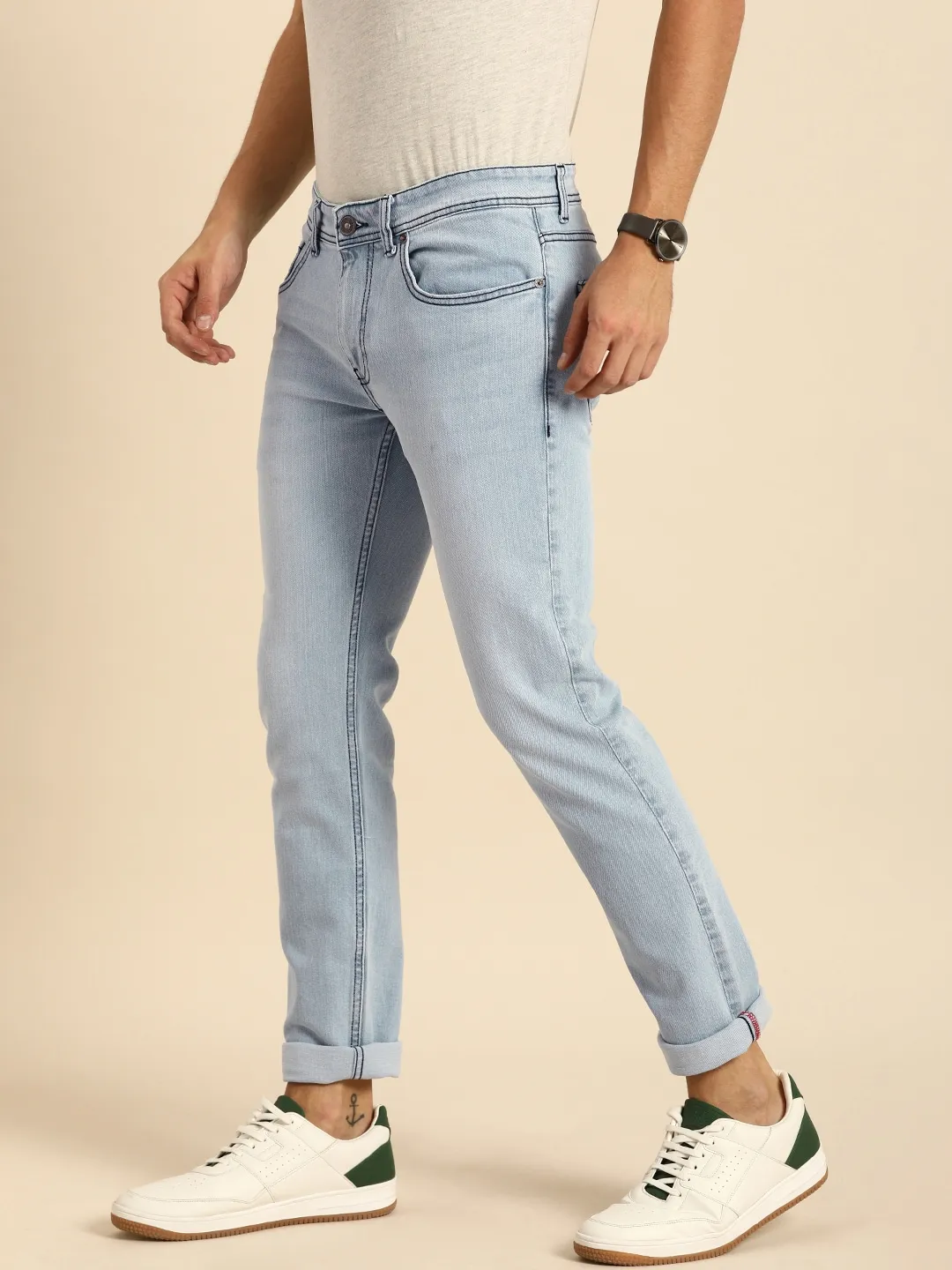 Blue Skinny Straight Fit Men's Denims by Being Human Clothing - Image 2