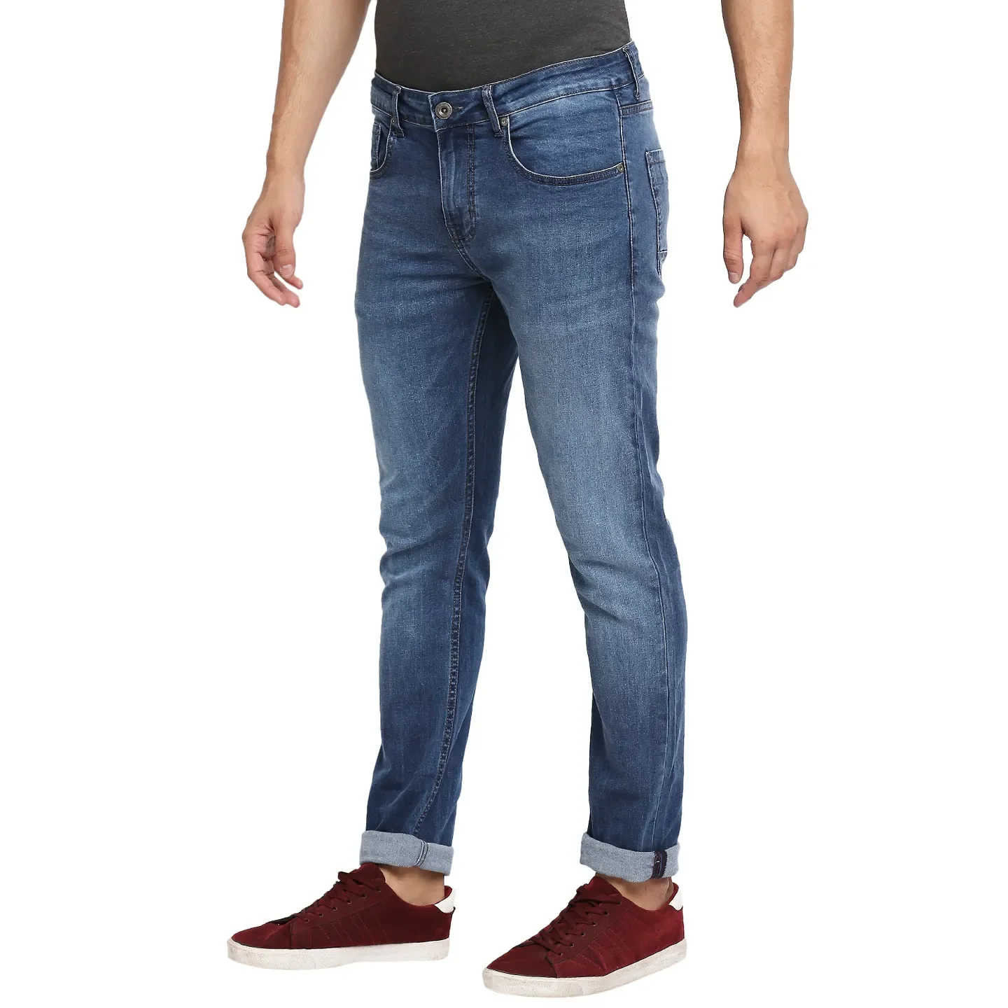 Blue Skinny Straight Fit Men's Denims by Being Human Clothing - Image 2