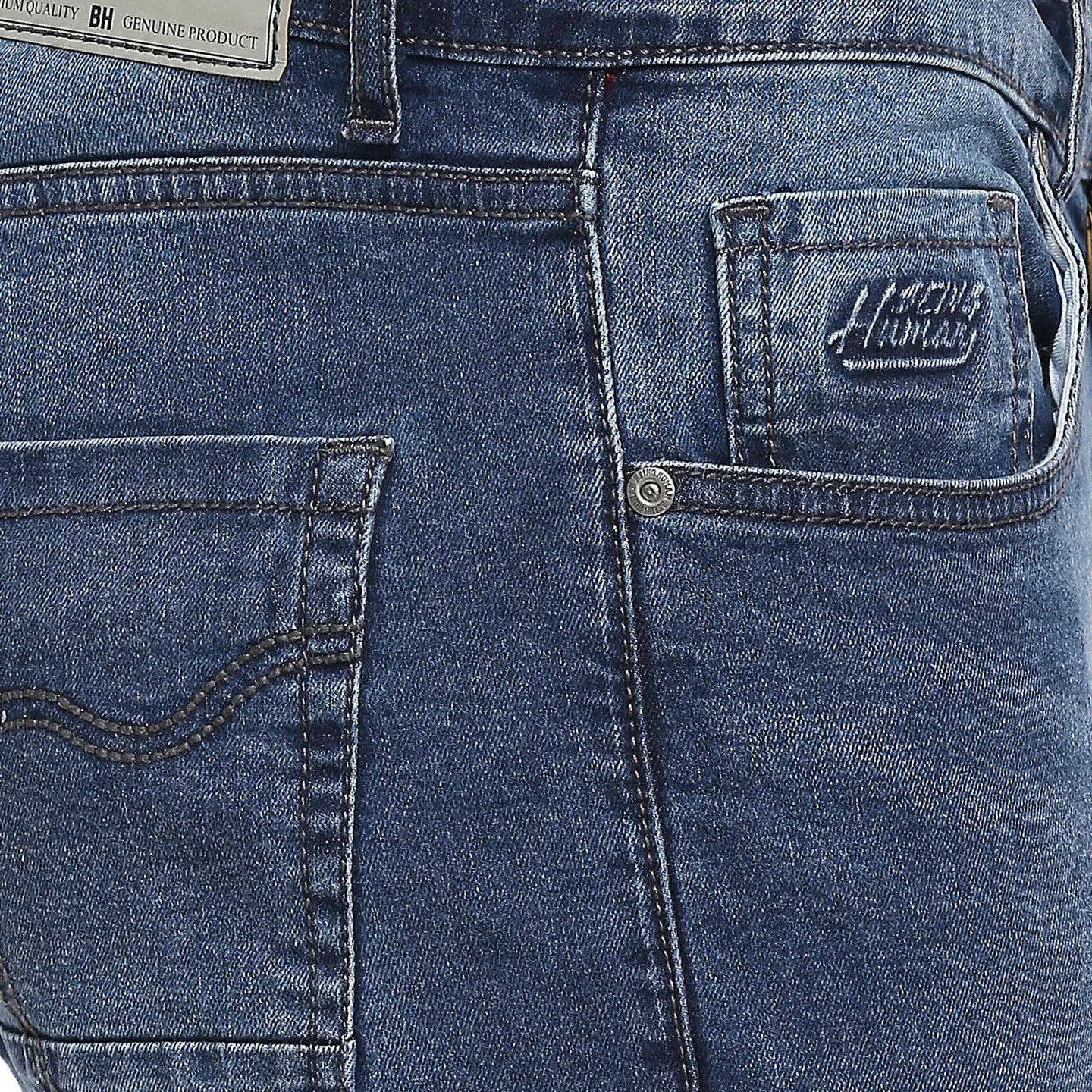 Blue Skinny Straight Fit Men's Denims by Being Human Clothing - Image 4