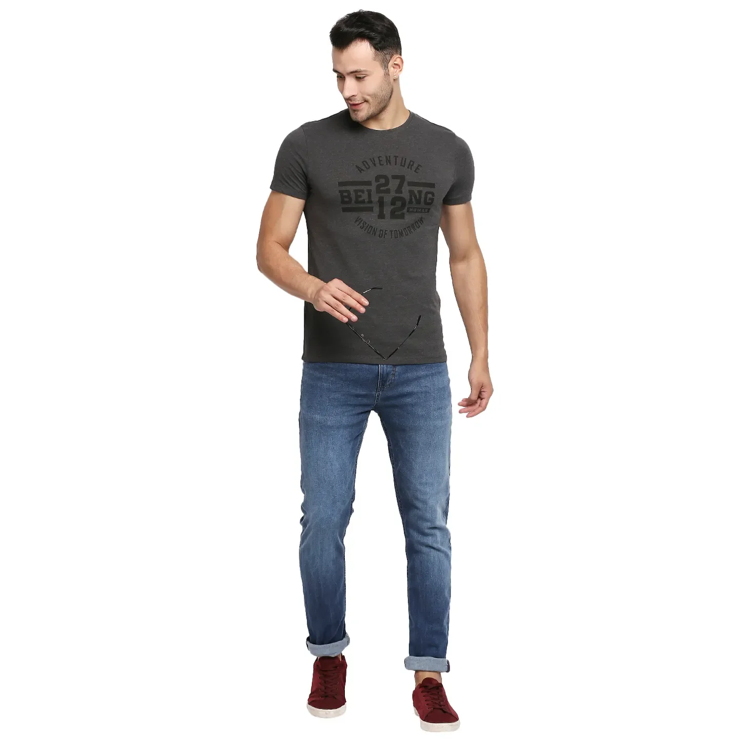 Blue Skinny Straight Fit Men's Denims by Being Human Clothing - Image 5