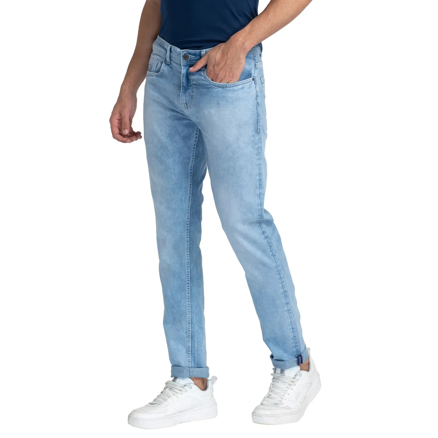 Blue Skinny Straight Fit Men's Denims by Being Human Clothing - Image 4