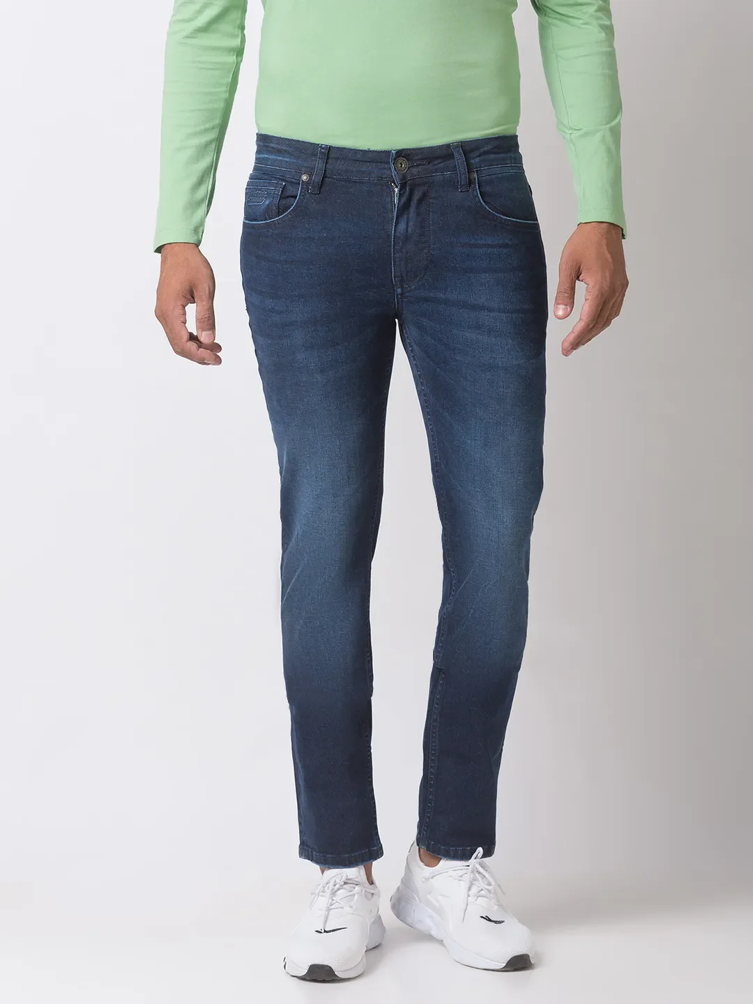 Blue Skinny Straight Fit Men's Denims by Being Human Clothing