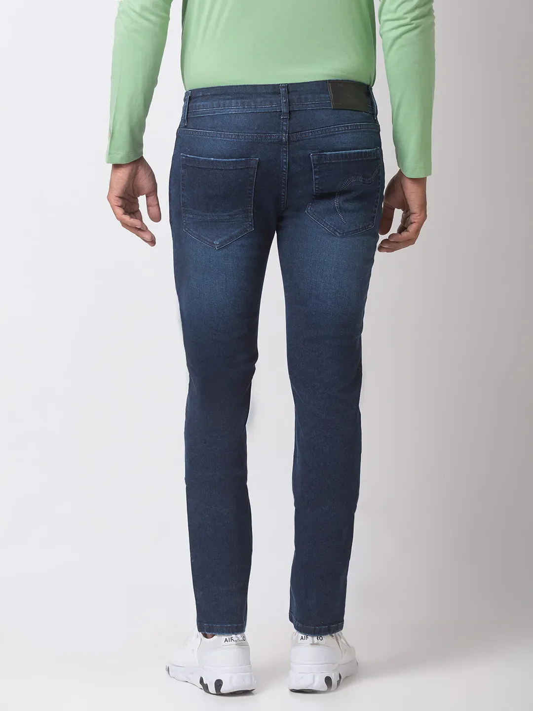 Blue Skinny Straight Fit Men's Denims by Being Human Clothing - Image 4