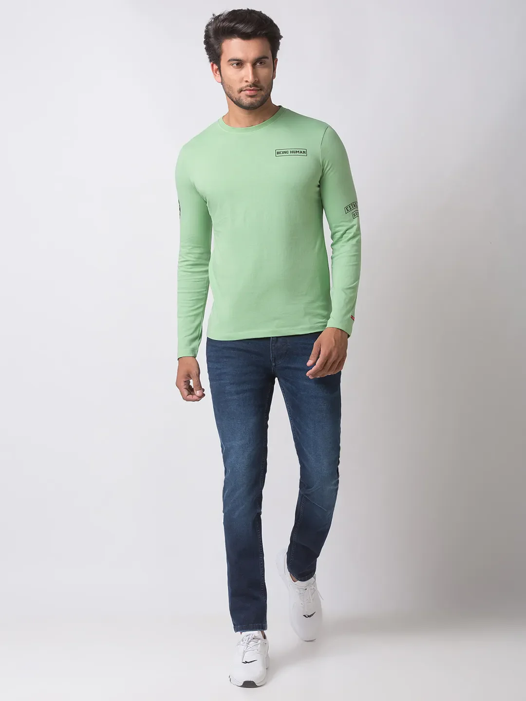 Blue Skinny Straight Fit Men's Denims by Being Human Clothing - Image 5
