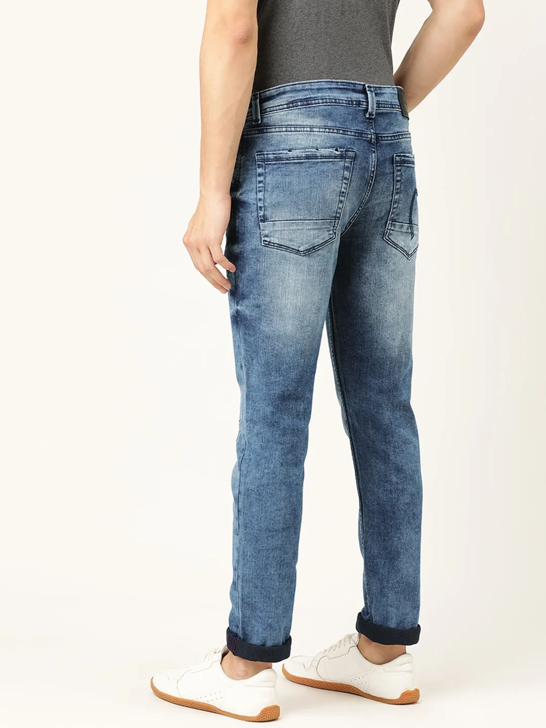Blue Skinny Straight Fit Men's Denims by Being Human Clothing - Image 3