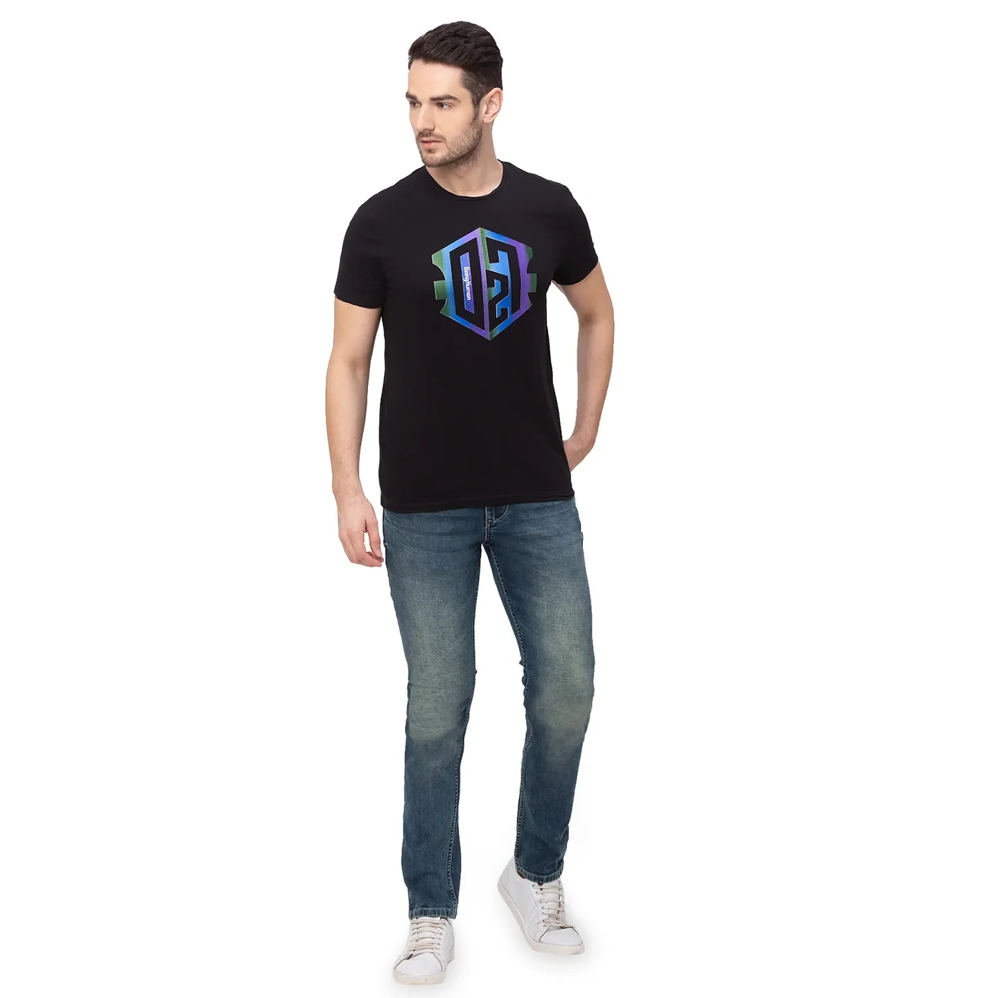 Blue Skinny Straight Fit Men's Denims by Being Human Clothing - Image 2