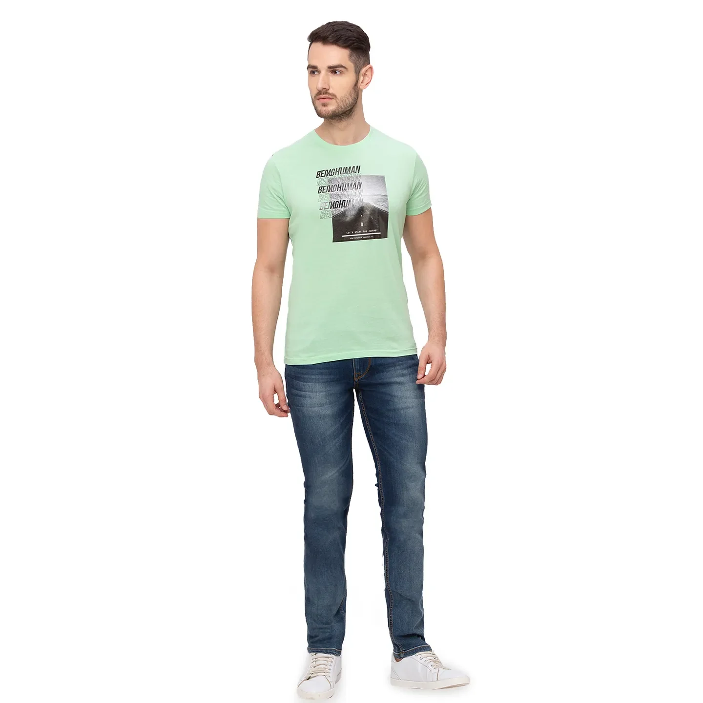 Blue Skinny Straight Fit Men's Denims by Being Human Clothing - Image 2