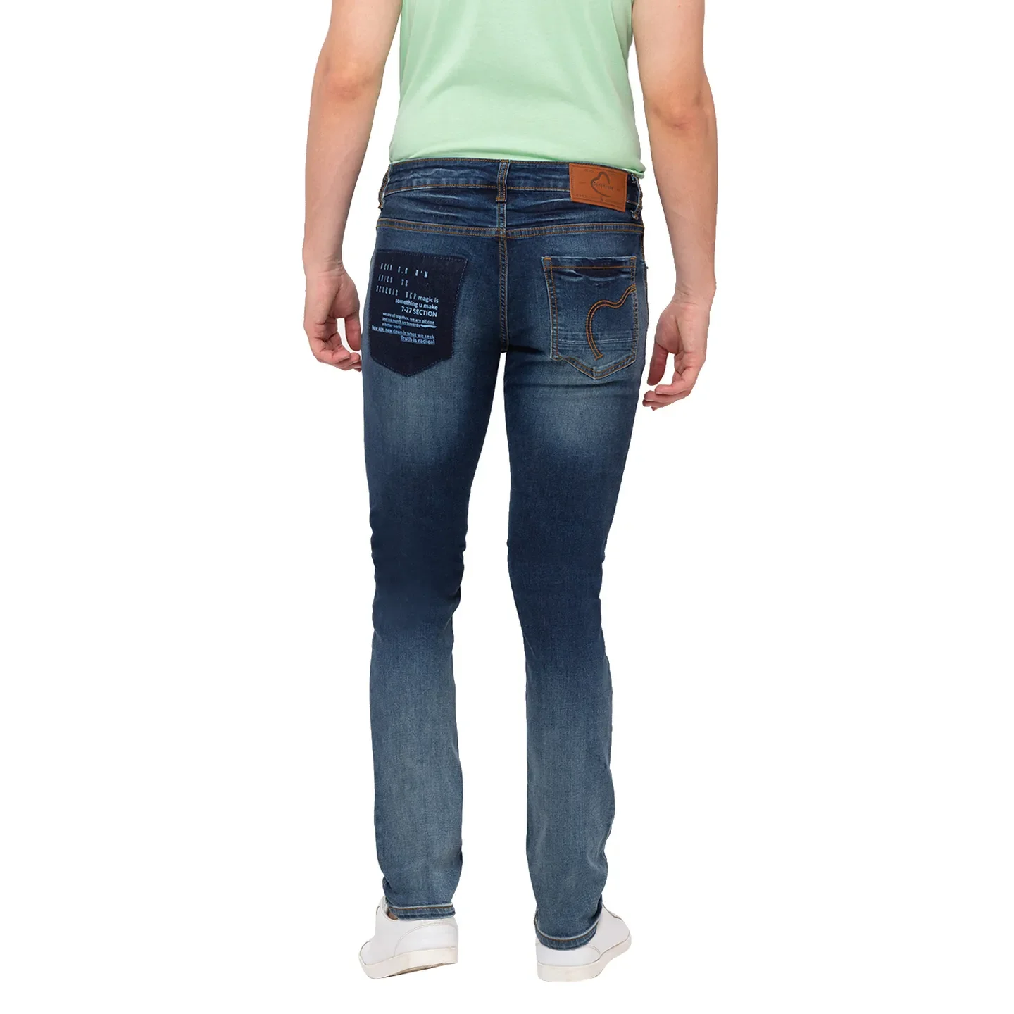 Blue Skinny Straight Fit Men's Denims by Being Human Clothing - Image 3
