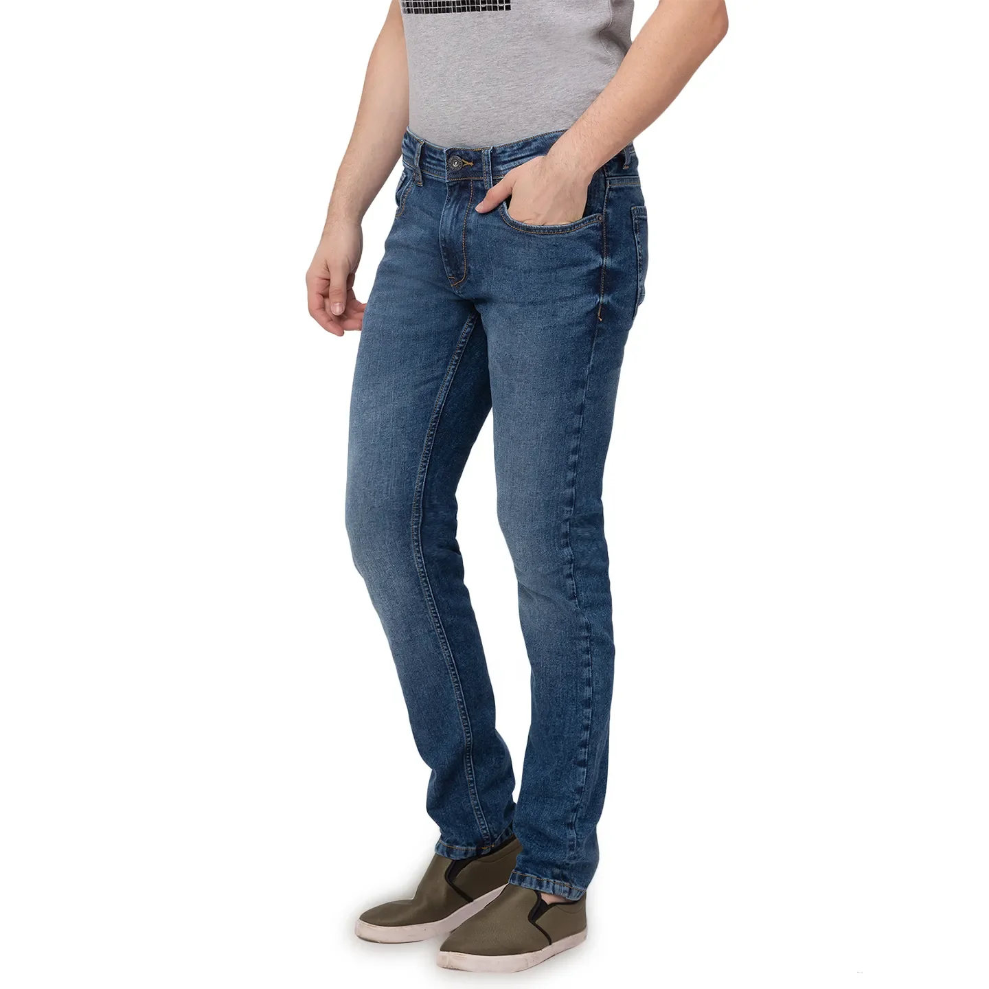 Blue Skinny Straight Fit Men's Denims by Being Human Clothing - Image 2