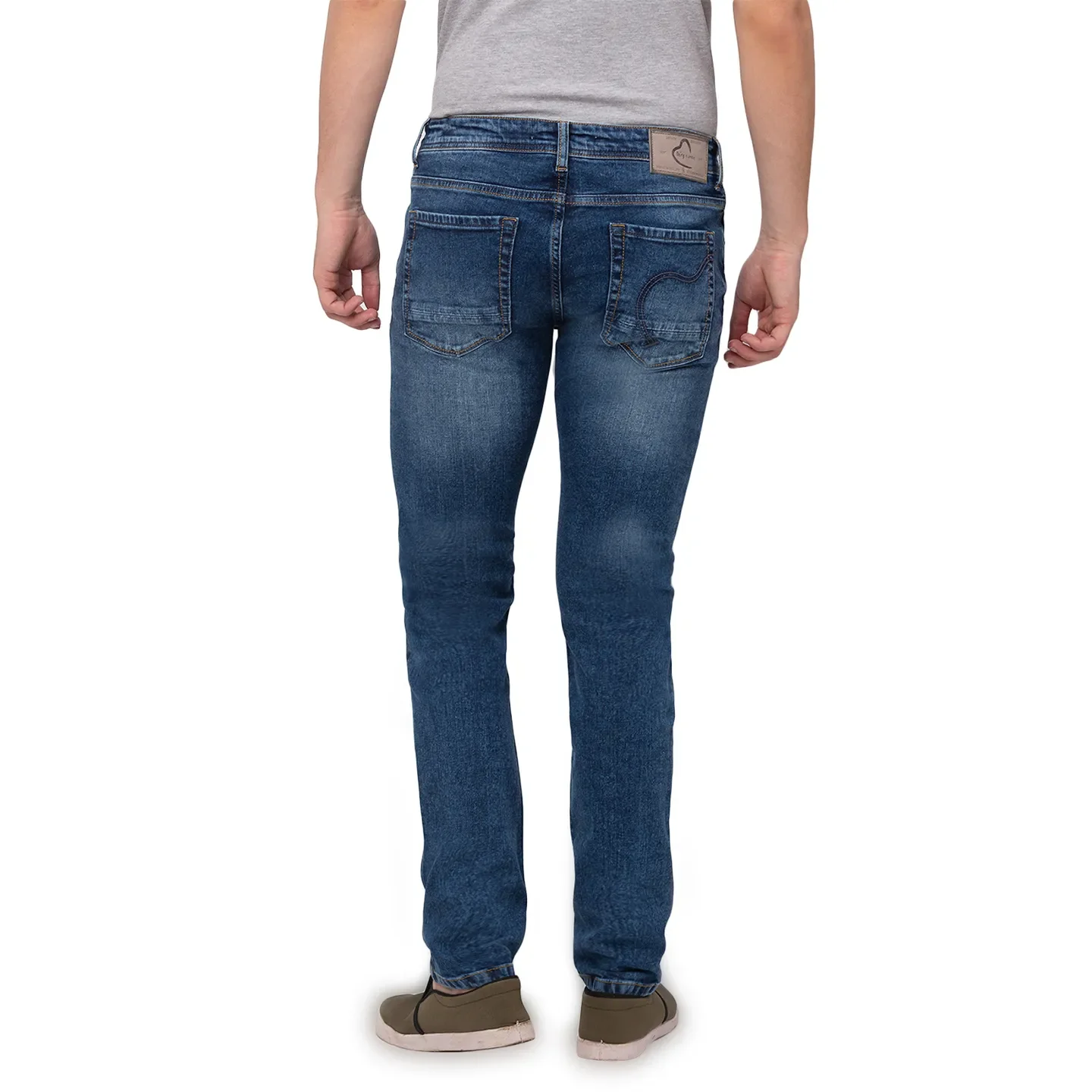 Blue Skinny Straight Fit Men's Denims by Being Human Clothing - Image 3