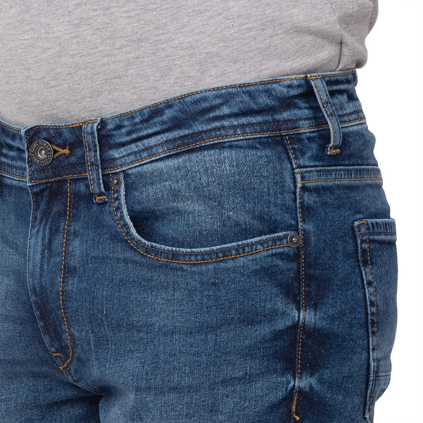 Blue Skinny Straight Fit Men's Denims by Being Human Clothing - Image 4
