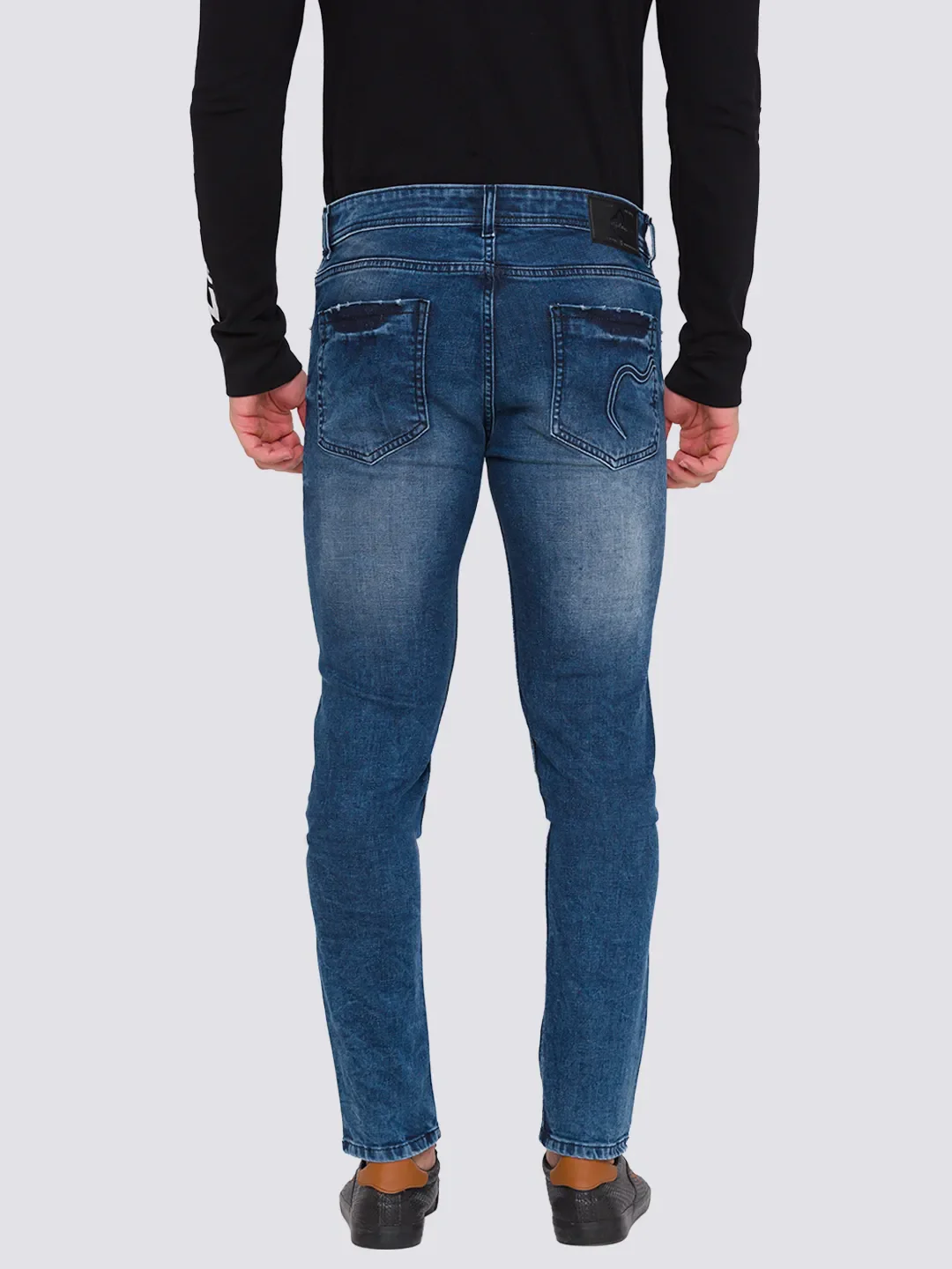 Blue Skinny Straight Fit Men's Denims by Being Human Clothing - Image 3