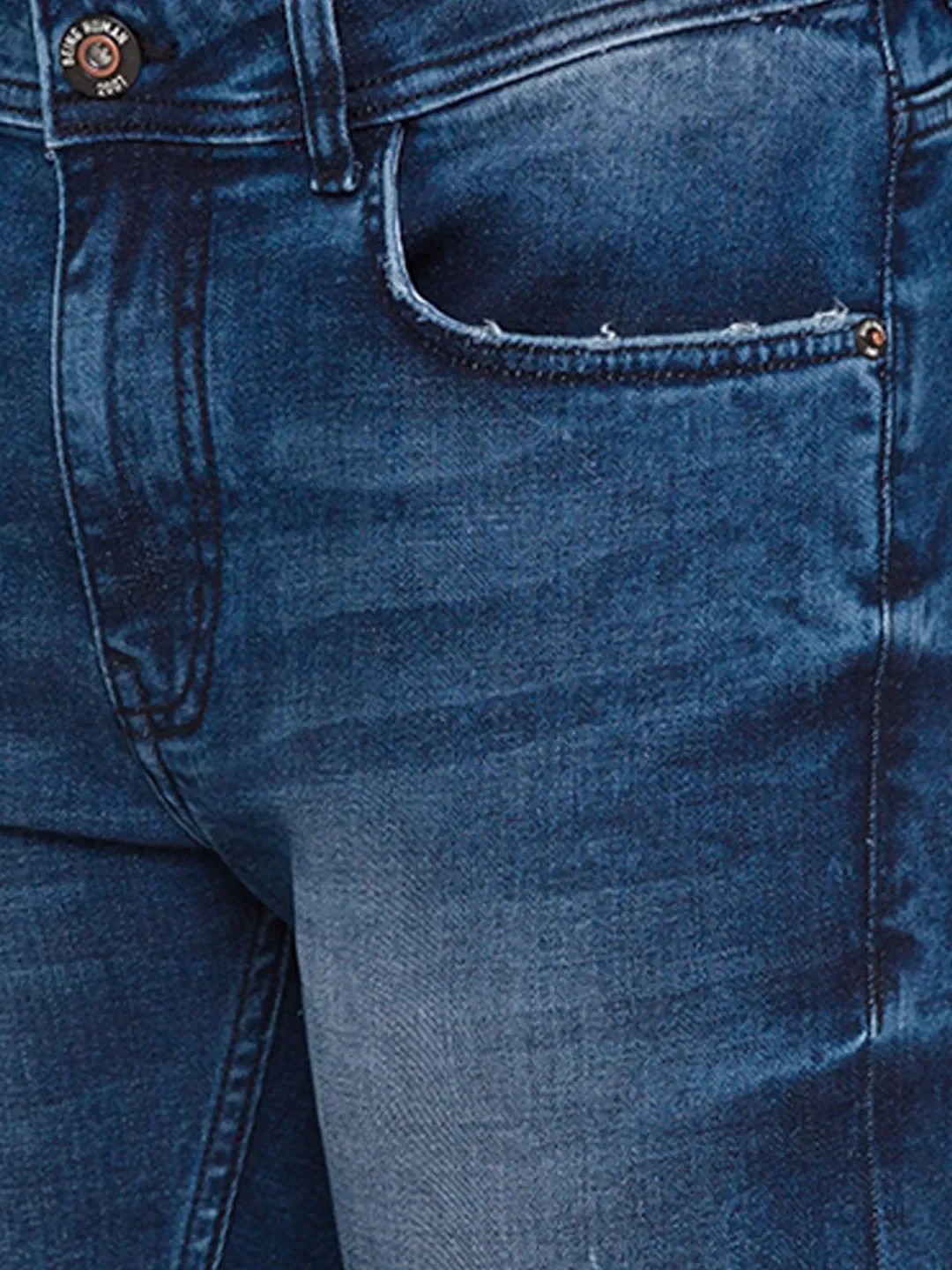 Blue Skinny Straight Fit Men's Denims by Being Human Clothing - Image 4