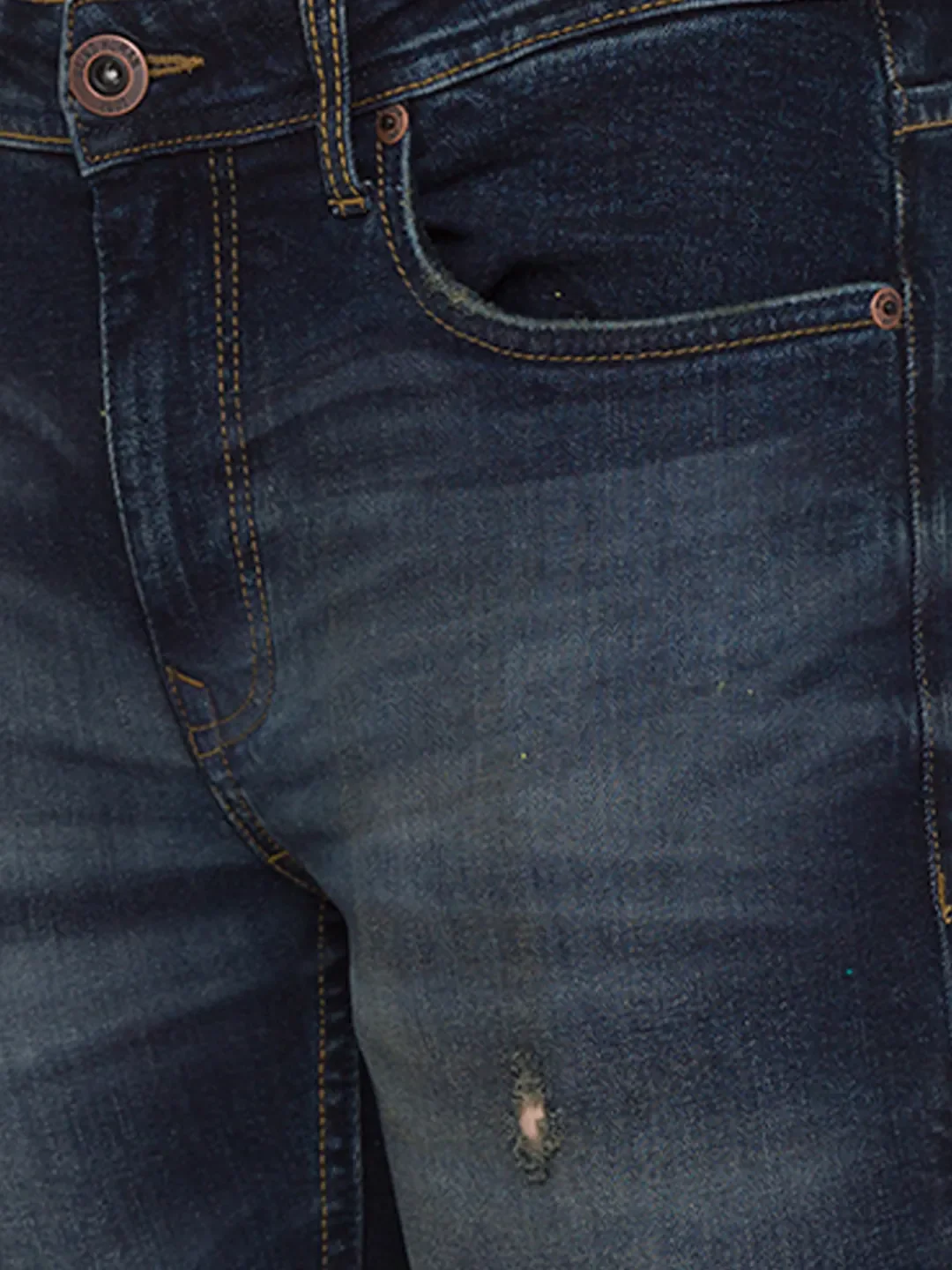 Blue Skinny Straight Fit Men's Denims by Being Human Clothing - Image 4
