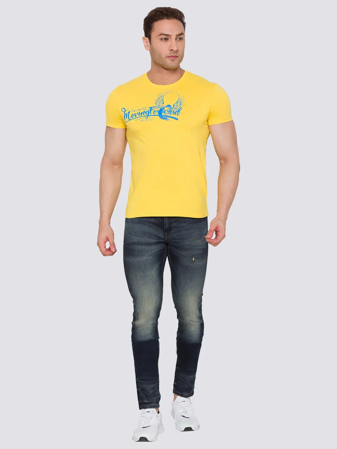 Blue Skinny Straight Fit Men's Denims by Being Human Clothing - Image 5