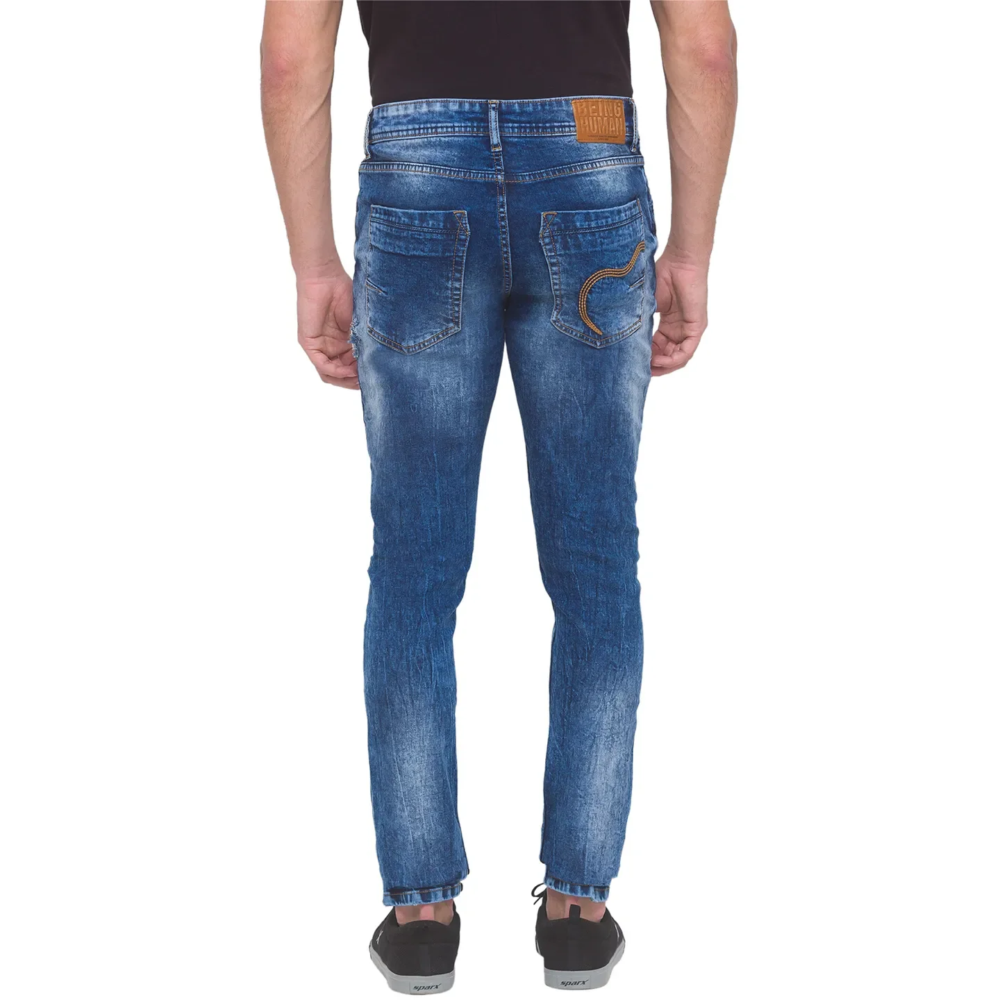 Blue Skinny Straight Fit Men's Denims by Being Human Clothing