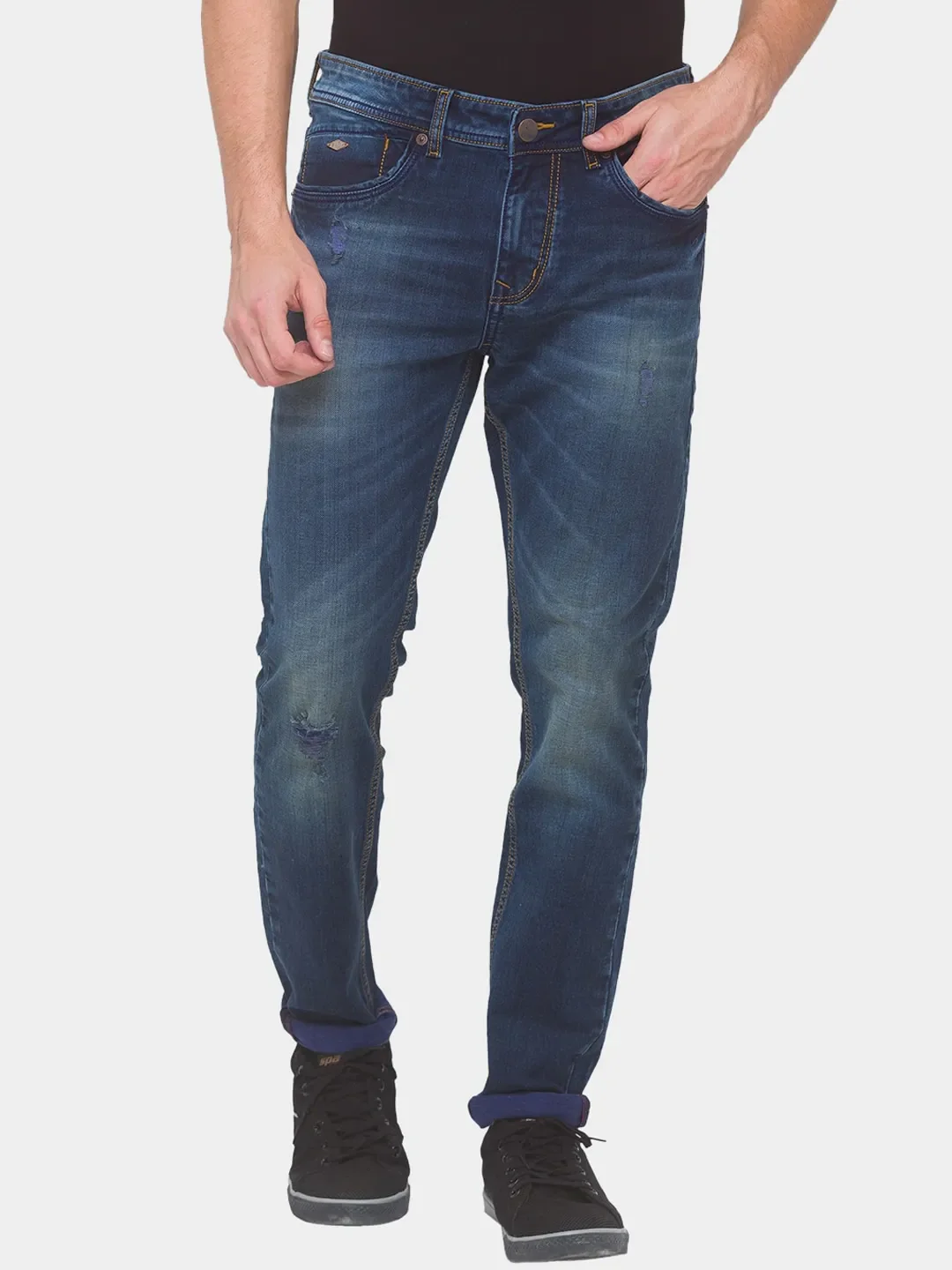Blue Skinny Straight Fit Men's Denims by Being Human Clothing