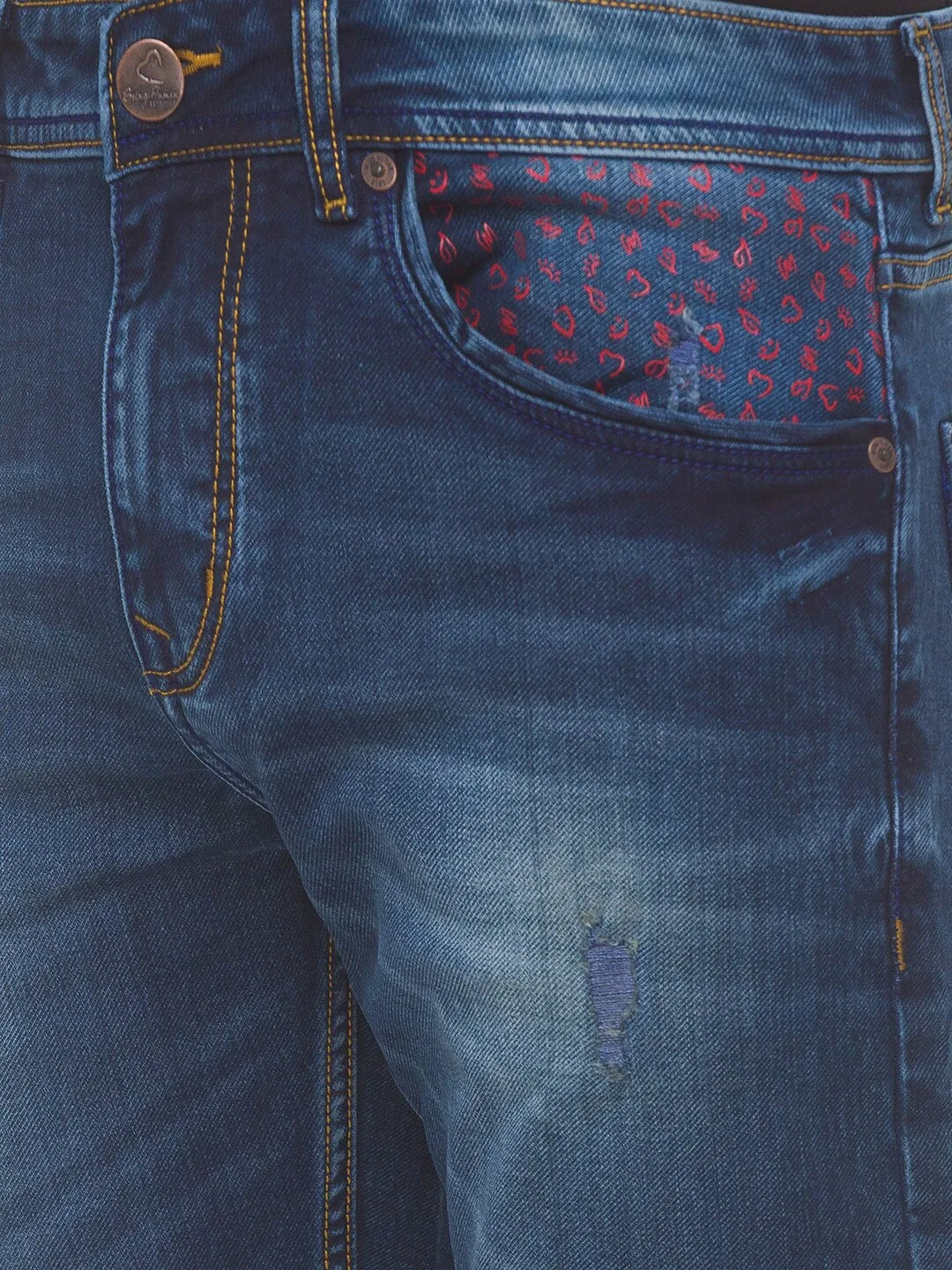 Blue Skinny Straight Fit Men's Denims by Being Human Clothing - Image 4