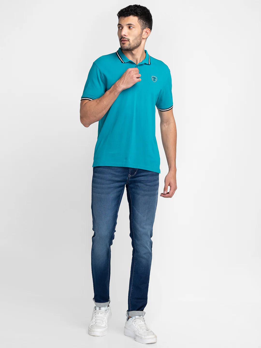 Blue Skinny Fit Denims For Men By Being Human Clothing - Image 5
