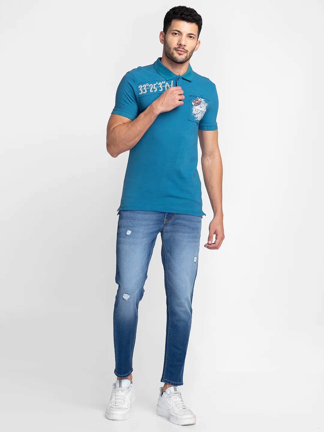 Blue Skinny Fit Denims For Men By Being Human Clothing - Image 2
