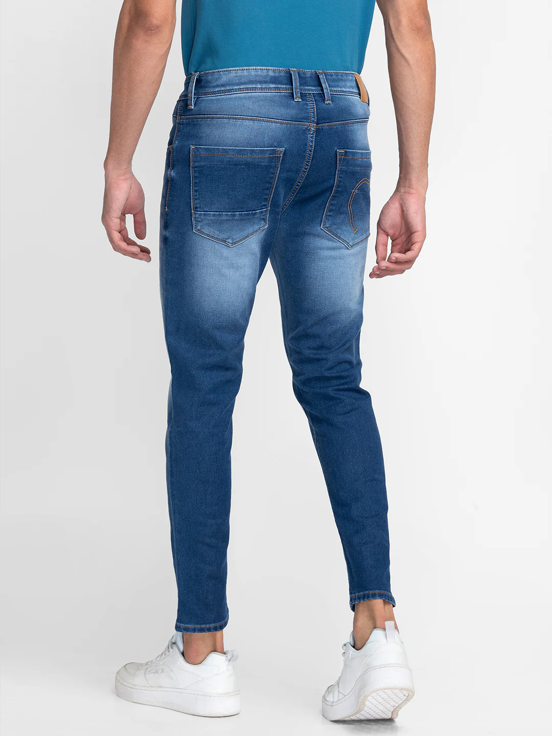 Blue Skinny Fit Denims For Men By Being Human Clothing - Image 3
