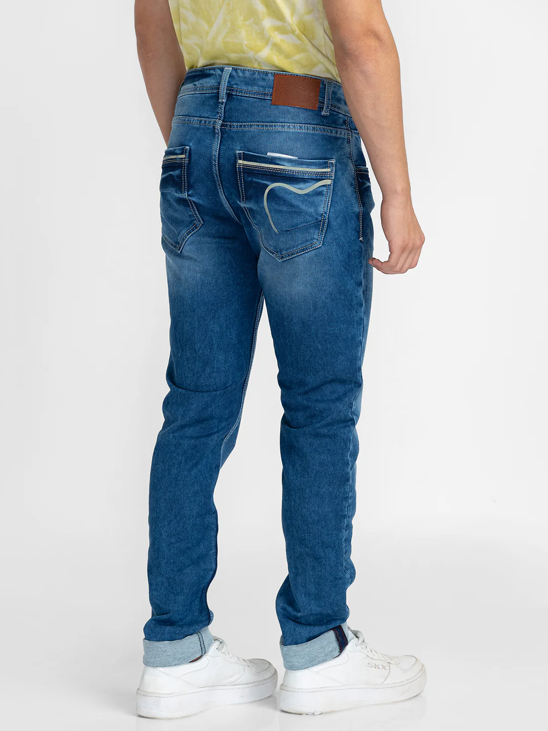 Blue Skinny Fit Denims For Men By Being Human Clothing - Image 3