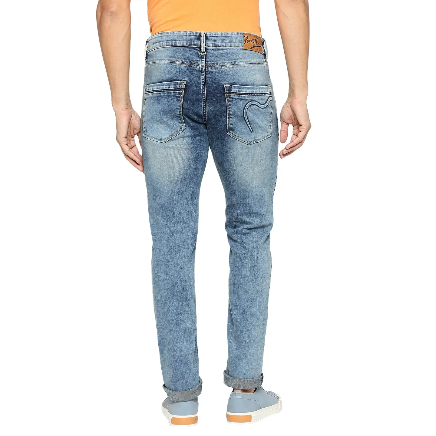 Blue Skinny Straight Fit Men's Denims by Being Human Clothing - Image 4
