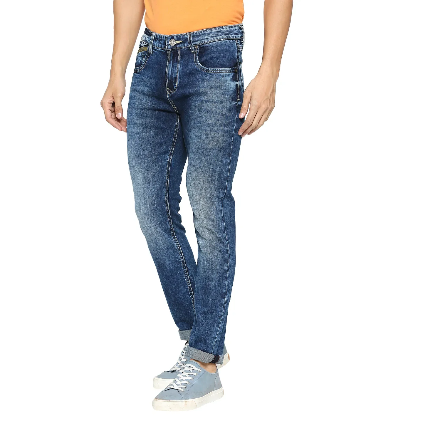 Blue Skinny Fit Denims For Men By Being Human Clothing - Image 2
