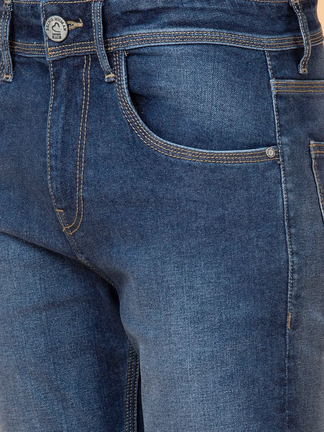 Blue Skinny Fit Men's Denims by Being Human Clothing - Image 5