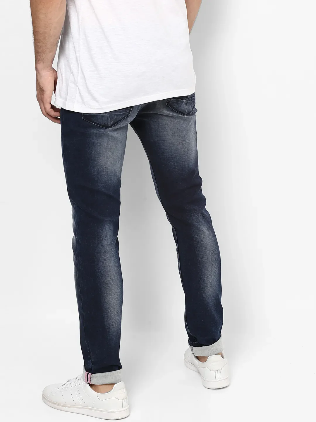 Blue Skinny Straight Fit Men's Denims by Being Human Clothing - Image 4
