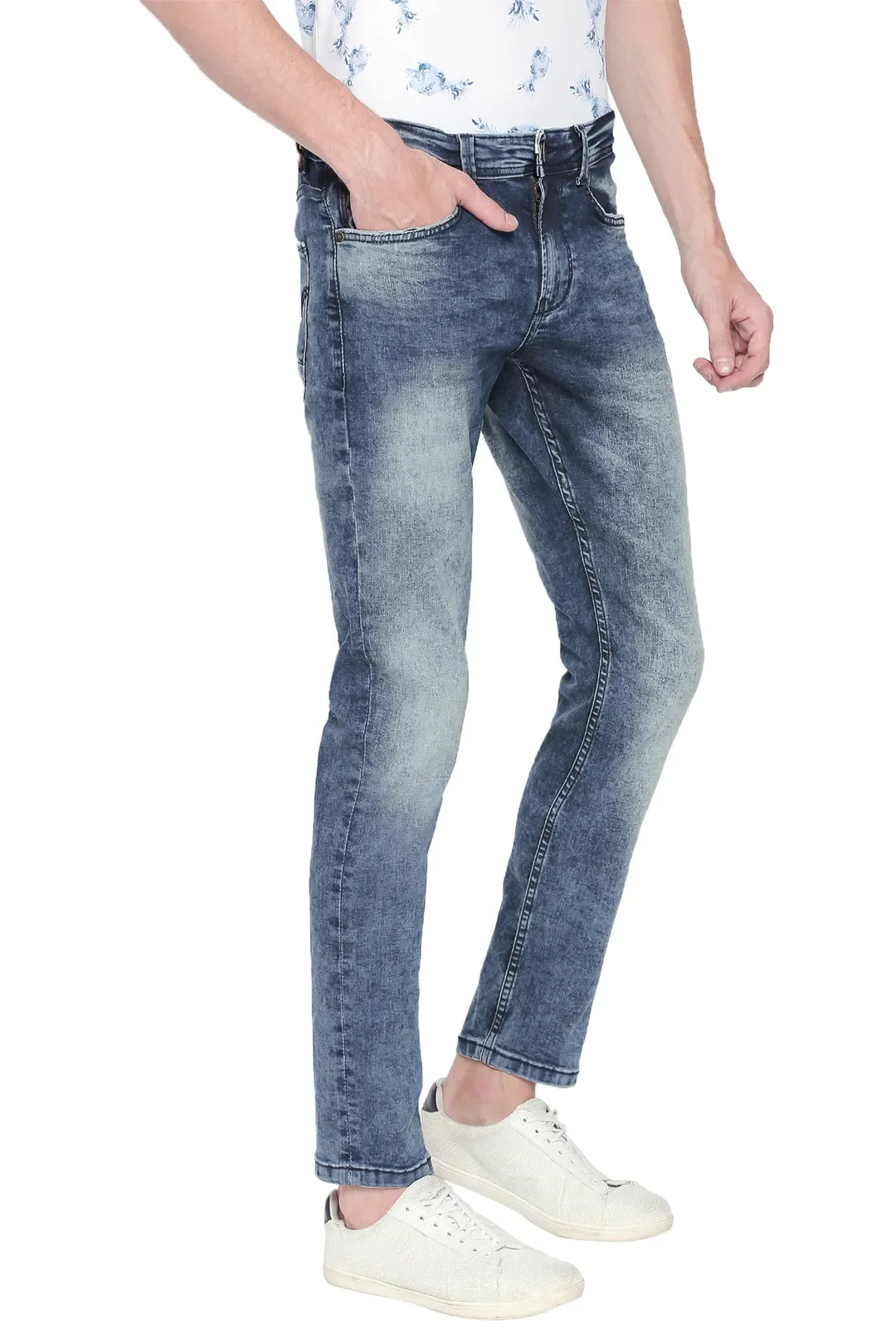 Blue Skinny Straight Fit Men's Denims by Being Human Clothing - Image 2