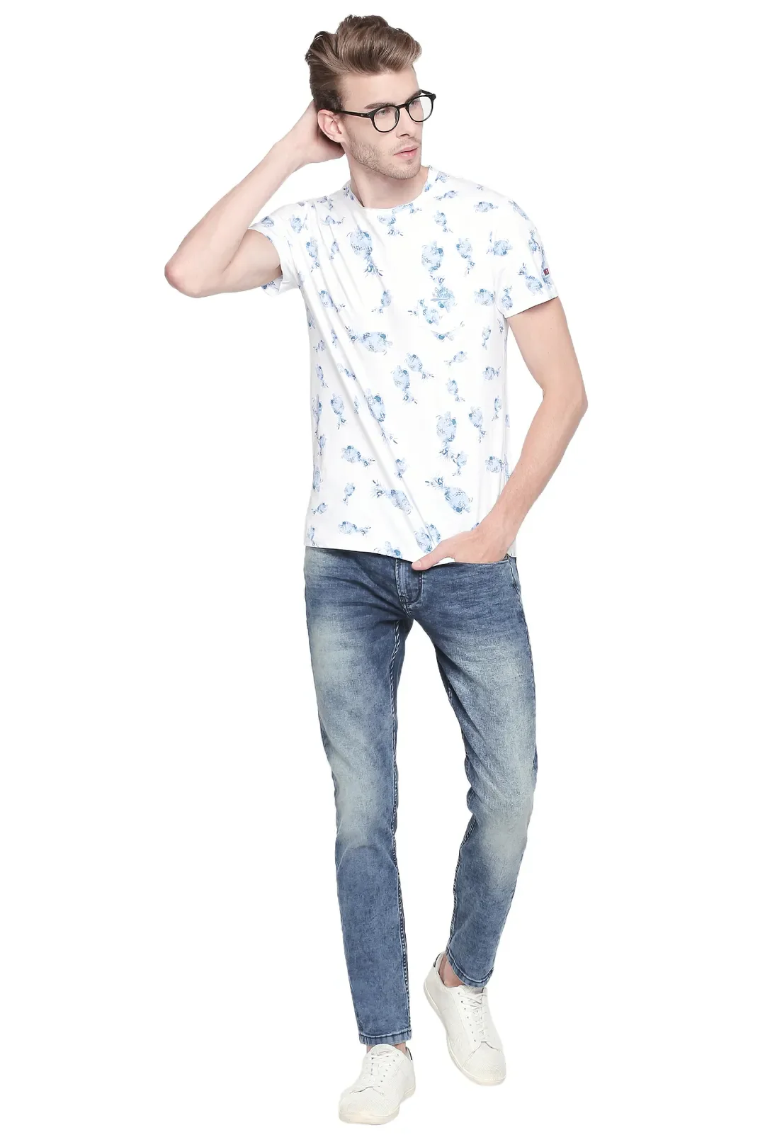 Blue Skinny Straight Fit Men's Denims by Being Human Clothing - Image 5