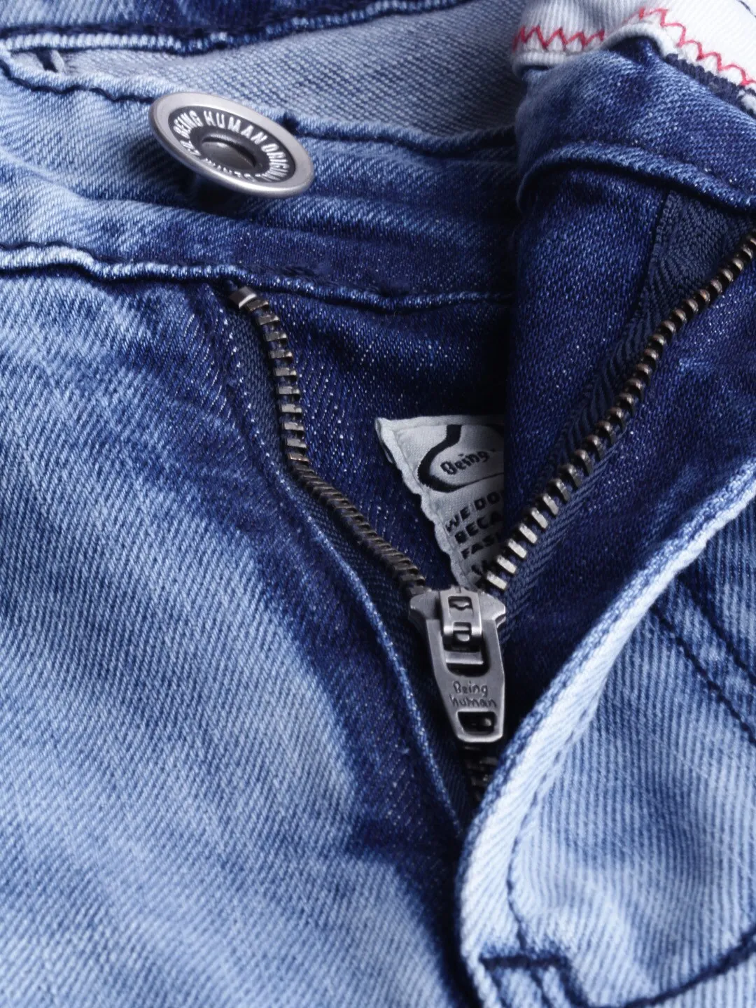 Blue Skinny Straight Fit Men's Denims by Being Human Clothing - Image 5