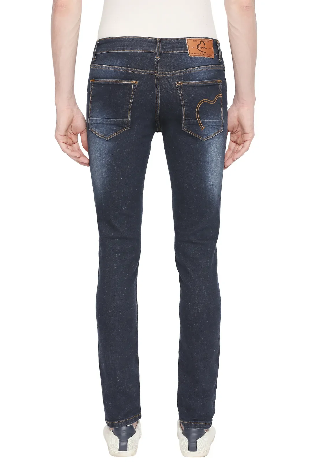 Blue Skinny Straight Fit Men's Denims by Being Human Clothing - Image 4