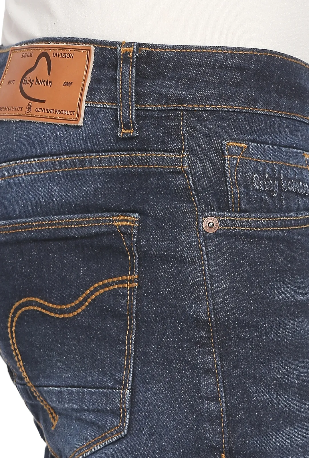 Blue Skinny Straight Fit Men's Denims by Being Human Clothing - Image 6