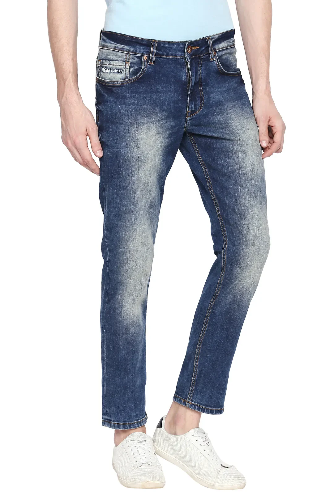 Blue Skinny Straight Fit Men's Denims by Being Human Clothing - Image 2