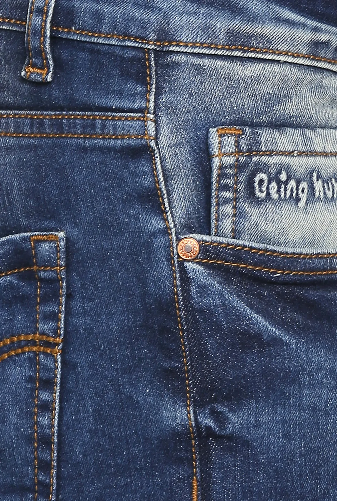 Blue Skinny Straight Fit Men's Denims by Being Human Clothing - Image 6