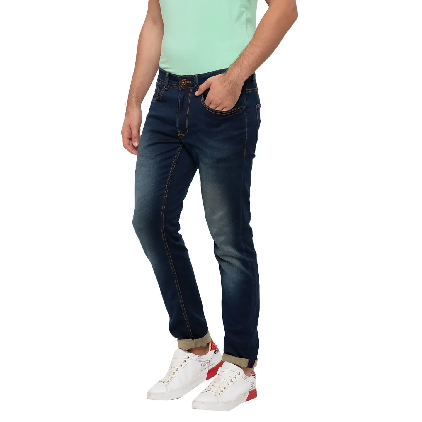 Blue Skinny Straight Fit  Men's Denims by Being Human Clothing - Image 2