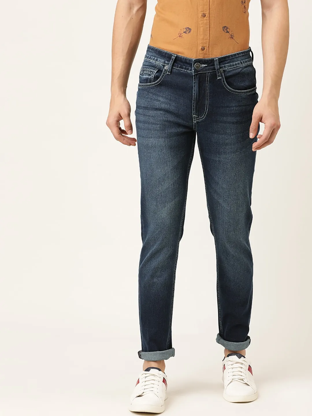 Blue Skinny Straight Fit Men's Denims by Being Human Clothing