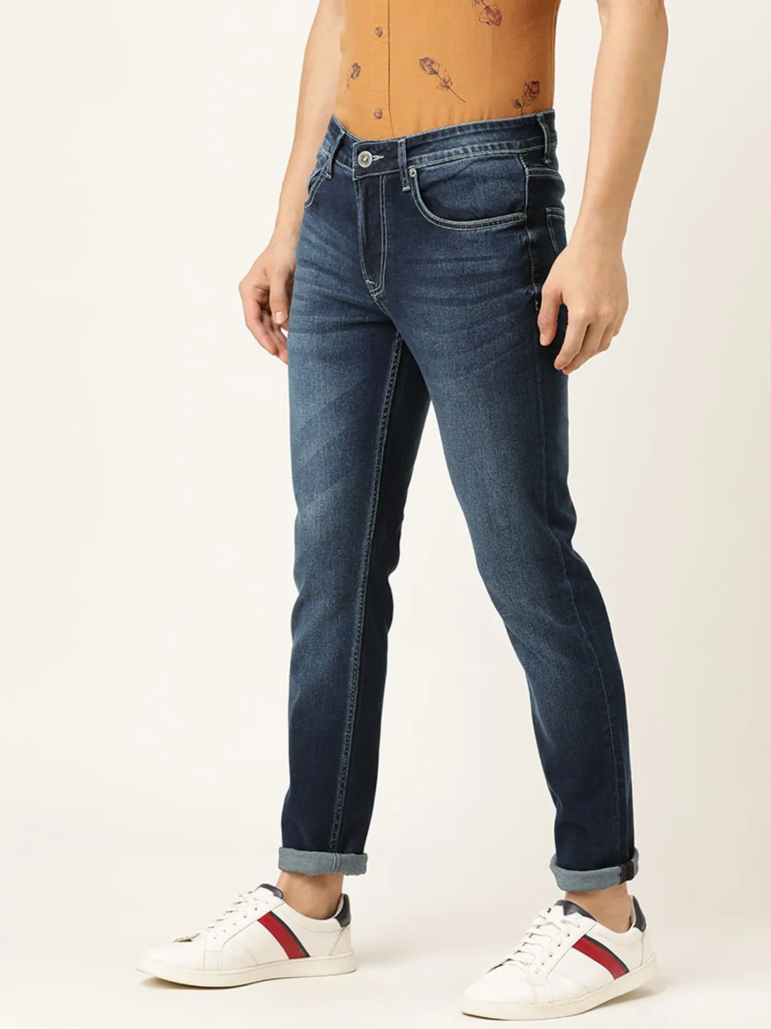 Blue Skinny Straight Fit Men's Denims by Being Human Clothing - Image 2